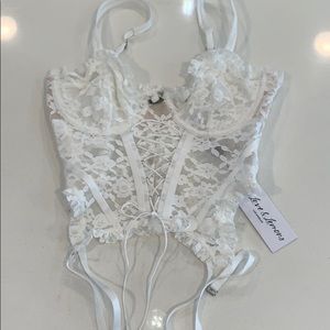 For Love & Lemons White Lou Lace Bustier
